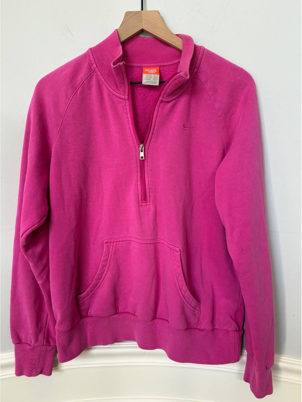 Nike The Athletic Dept. Women's XL Pink Half-Zip Sweatshirt Fleece Pullover